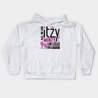 ITZY Font Collage Kids Hoodie